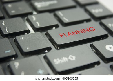 computer keyboard button with word planning concept