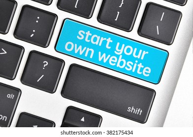 The computer keyboard button written word start your own website .