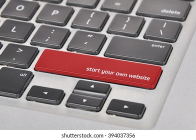 The computer keyboard button written word start your own website .