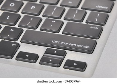 The computer keyboard button written word start your own website .