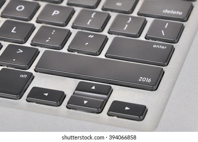 The computer keyboard button written word 2016