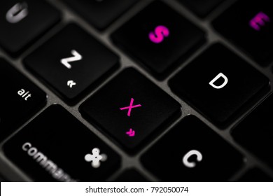 computer keyboard in close up