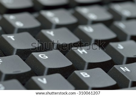 Computer keyboard. Close up of keys with shallow depth of field.