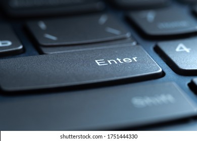 Computer Keyboard Close Up. Enter Button