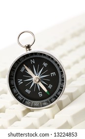 Computer Keyboard Compass Internet Concept Stock Photo 13224853 ...
