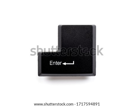 Computer Keyboard enter key isolated on white background with clipping path.