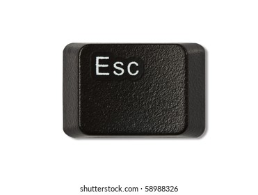 Computer keyboard - ESC , close-up isolated on white background