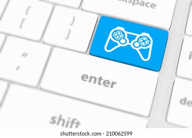 Computer Keyboard With  Icon Game Pad