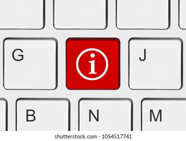 Computer keyboard with information key - internet background