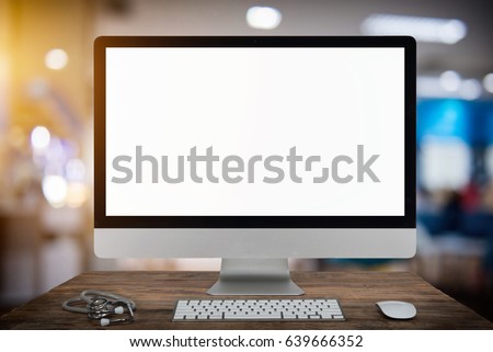 Computer Keyboard and mouse with blurred of hospital background, Patient sitting chair with waiting seat for see doctor, Hospital and physician concept