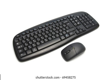 Computer Keyboard And Mouse Isolated On White