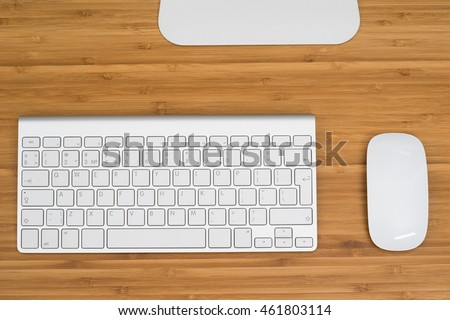Computer keyboard and mouse on the desk