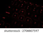 computer keyboard with red button	
