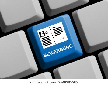 Computer keyboard showing Application in german language - 3d illustration