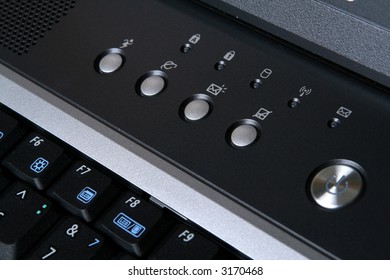 The computer keyboard very much close up