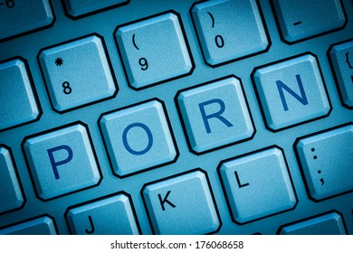 Computer keys concept of internet online or cyber porn 