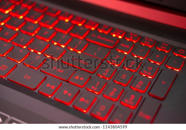 laptop with lit keyboard