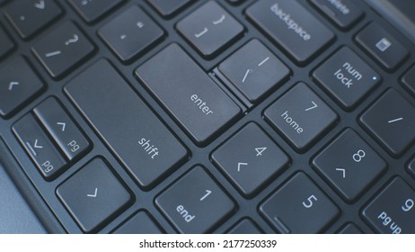 Computer Laptop Enter Key on Black Keyboard