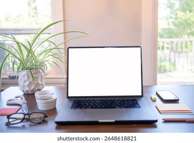 Computer laptop for remote work, research shopping and job searching. Laptop screen is perfect for brainstorming, reading articles a reviewing websites. 