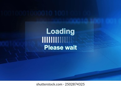Computer loading screen; Waiting for loading file or software update