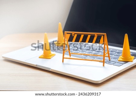 Computer maintenance concept; website is under repair 