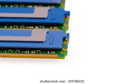 Computer memory modules on the white background
