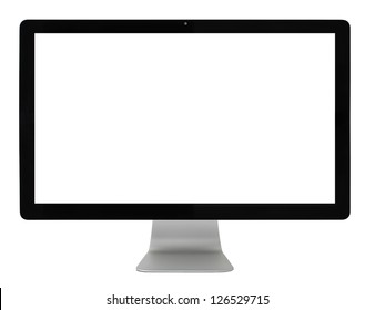 Computer Monitor Isolated On White, Clipping Path