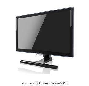 Computer Monitor Isolated On A White Background.