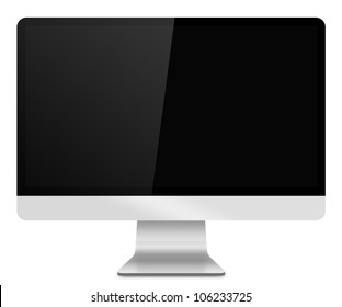 Computer Monitor, Like Appled With Blank Screen. Isolated On White Background.