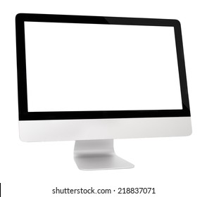 Computer Monitor On A White Background, Isolated