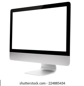 Computer Monitor On A White Background, Isolated