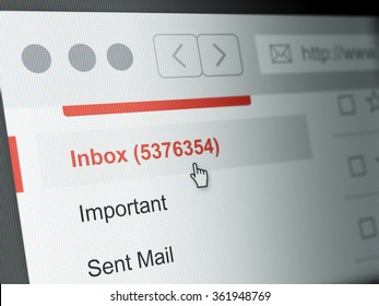 Computer Monitor Screen, Concept Of Inbox Email