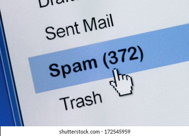 Computer Monitor screen, concept of spam email