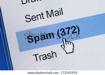 Computer Monitor screen, concept of spam email