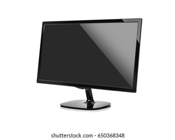 Computer Monitor Or TV Isolated On White Background.