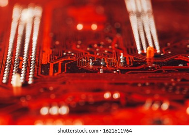 Computer mother board close up.Computer parts