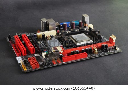 
a computer motherboard