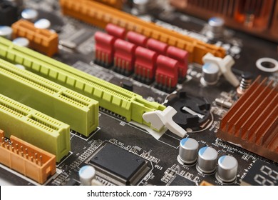 Computer Motherboard Closeup Inside Disassembled Laptop Stock Photo ...