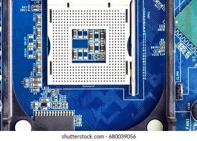 Computer Motherboard Processor Chip Socket Closeup