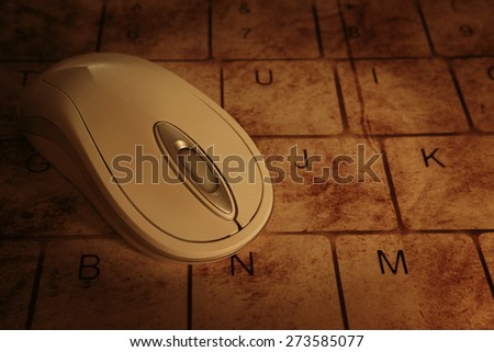 Computer mouse with grunge