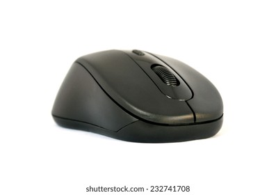 Computer Mouse Isolated On White Horizontal Side View