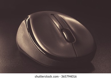 computer mouse on black background