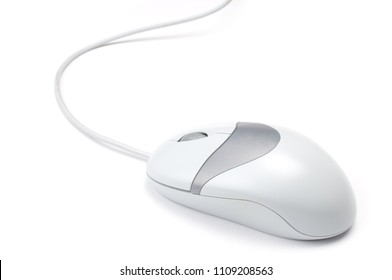 Computer Mouse On White Background.