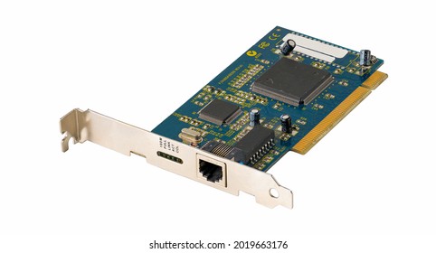 Computer Network Card On White Isolated Background