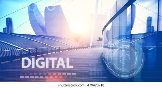 Computer Network Digital Connection Technology Concept