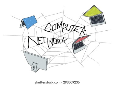 Computer Network Web Sketch Connection Concept
