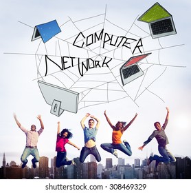 Computer Network Web Sketch Connection Concept