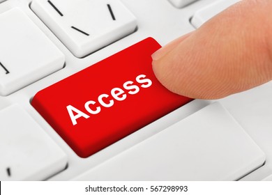 Computer notebook keyboard with Access key - technology background