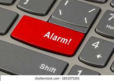 Computer notebook keyboard with Alarm key - technology background