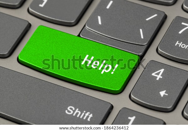 Computer notebook keyboard with Help key -\
technology background